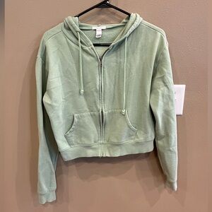 Full Tilt Green Cropped Zip-up